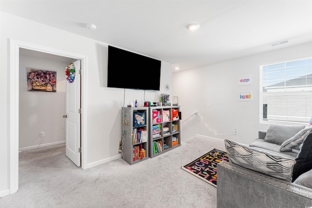 living room featuring carpet floors