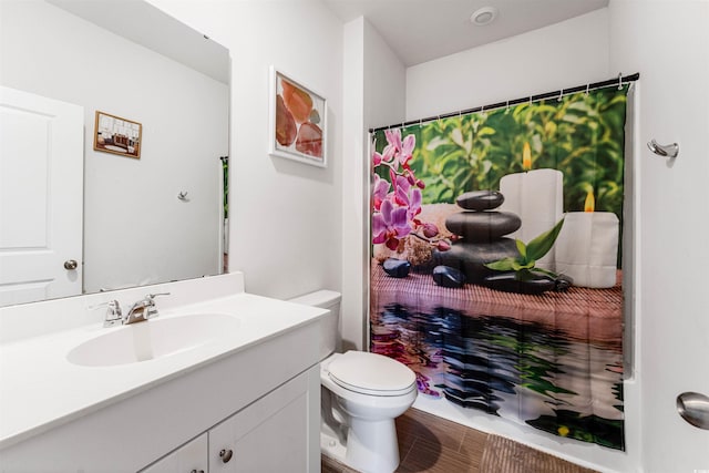 bathroom with vanity and toilet