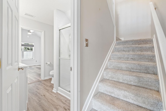 140 Wimbledon Way Unit 140, Murrells Inlet, SC 29576 - stairway with wood finished floors and baseboards