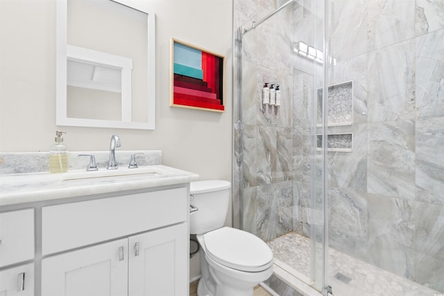 219 S Seaside Dr, Surfside Beach, SC 29575 - bathroom featuring vanity and a shower stall