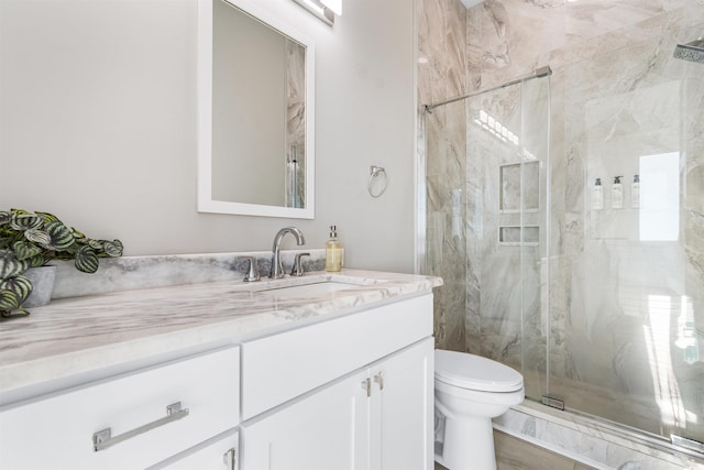 219 S Seaside Dr, Surfside Beach, SC 29575 - full bathroom featuring vanity and a marble finish shower