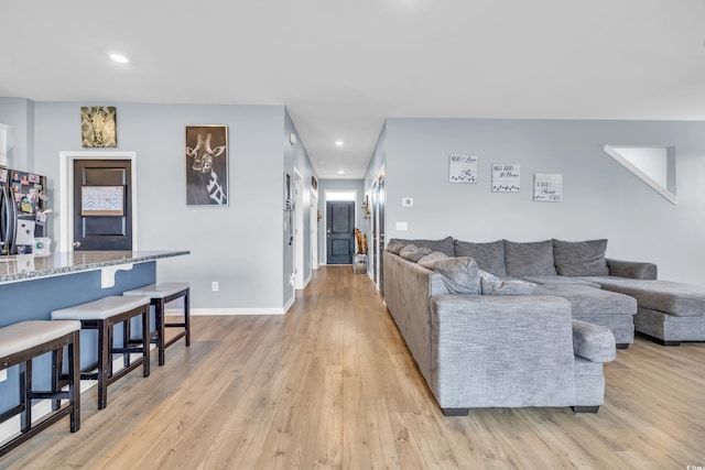 living room featuring light hardwood / wood-style flooring