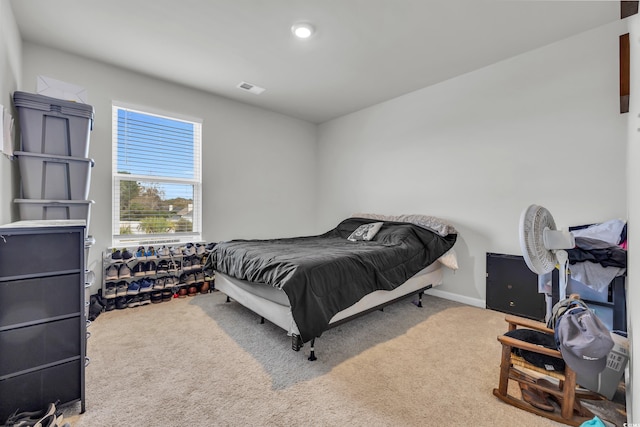 bedroom with carpet