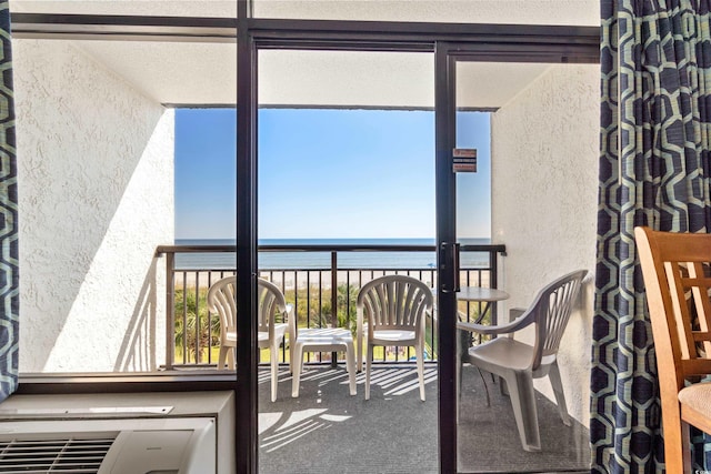 balcony with a water view