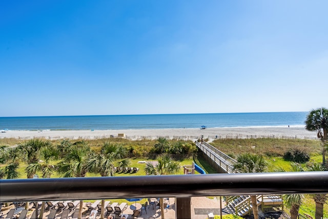 water view featuring a beach view