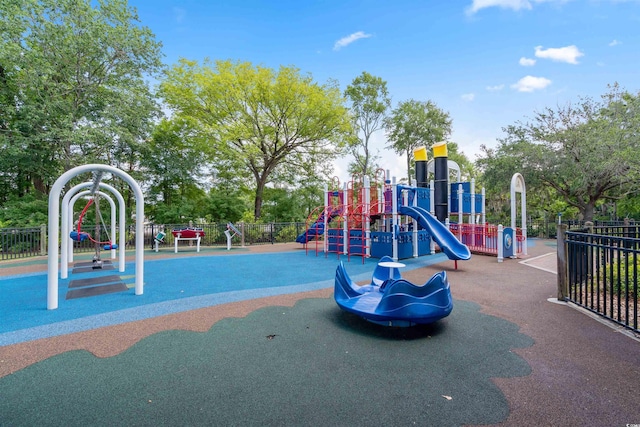 community playground with fence