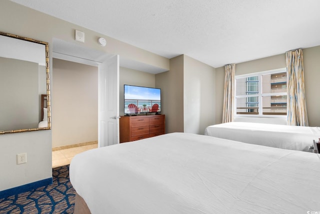 bedroom with a textured ceiling