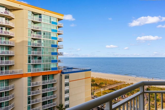 property view of water with a beach view