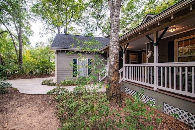 exterior space with covered porch