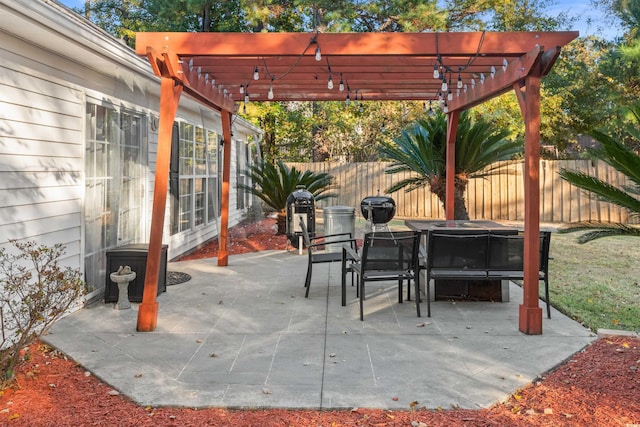 view of patio with a pergola