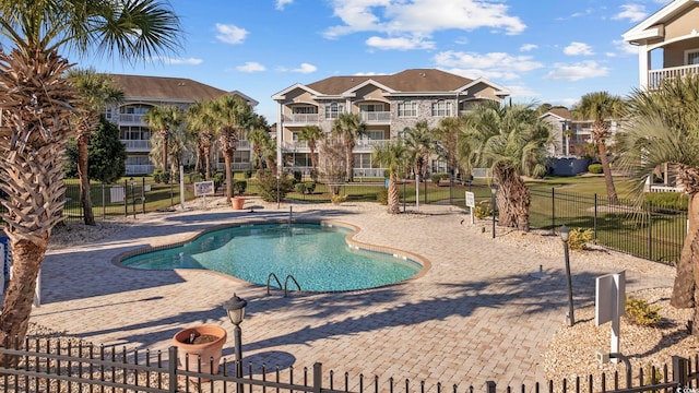 view of pool with a patio area