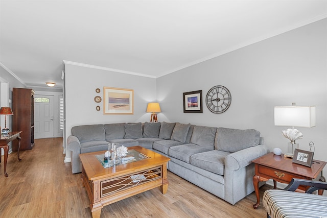 1100 Wedge Way Unit 67, Little River, SC 29566 - living area with crown molding, light wood-style floors, and baseboards
