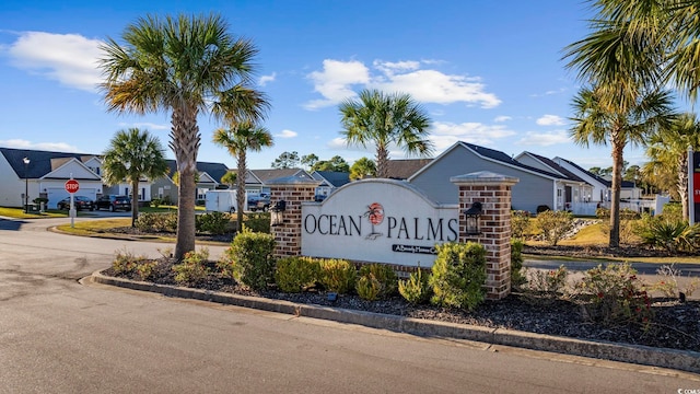 view of community sign