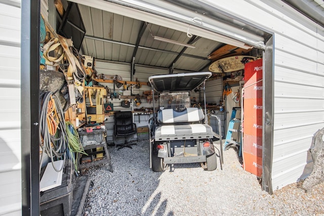 view of garage