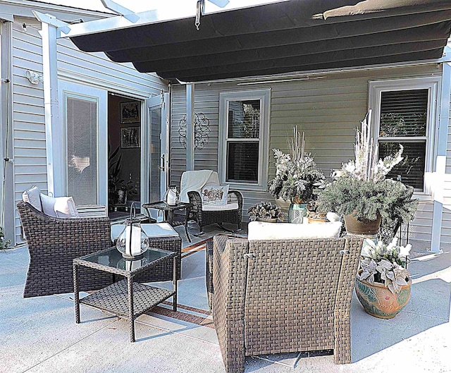 view of patio featuring outdoor lounge area