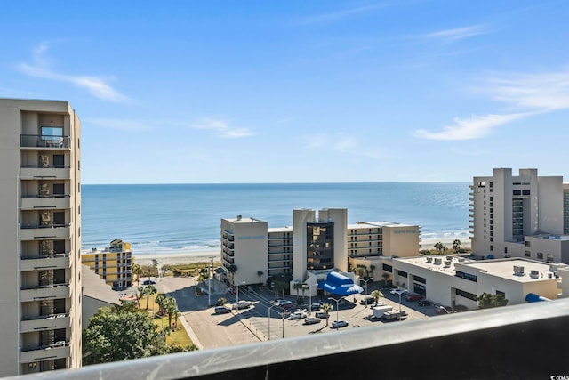 property view of water with a beach view