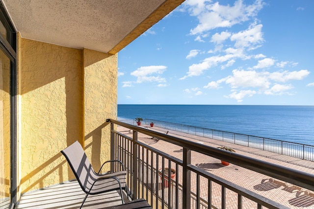 balcony with a water view