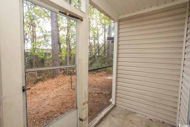 view of unfurnished sunroom