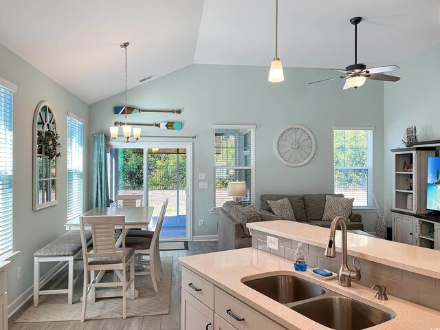 kitchen featuring white cabinetry, stainless steel appliances, and a wealth of natural light