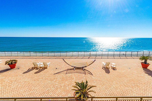 water view featuring a beach view