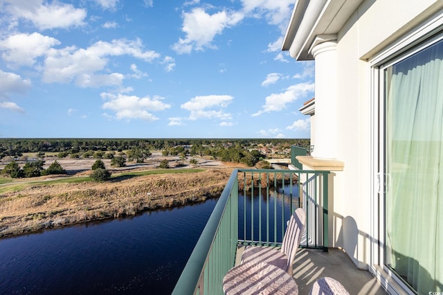 balcony with a water view