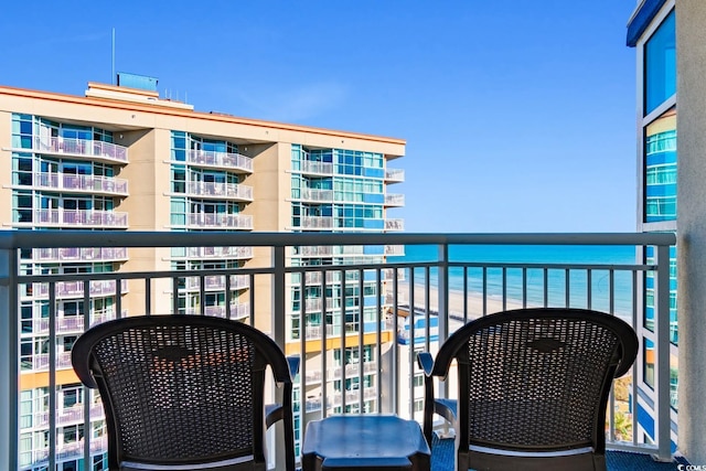 balcony with a water view