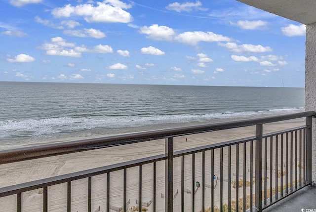 view of water feature featuring a view of the beach