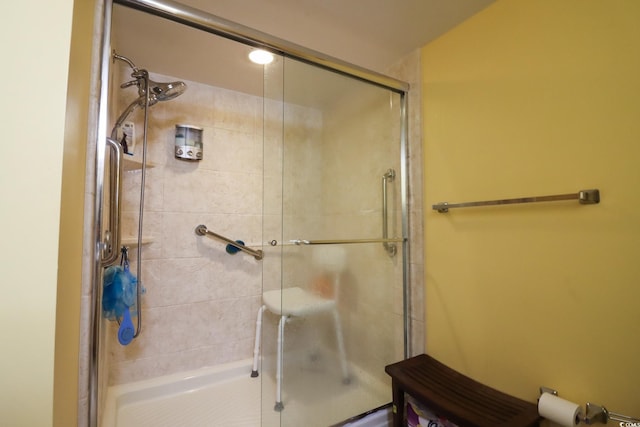 bathroom featuring an enclosed shower