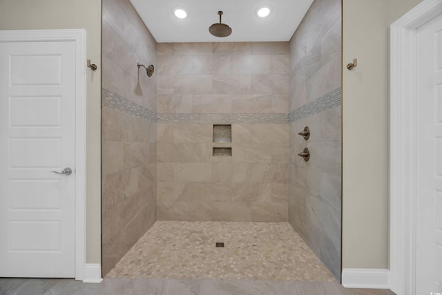 2515 Saint Andrews Dr, Little River, SC 29566 - full bathroom featuring tiled shower, recessed lighting, and baseboards