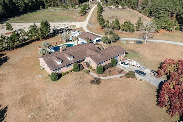 drone / aerial view featuring a rural view