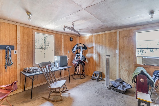 1692 S Morgan Ave, Andrews, SC 29510 - workout area featuring cooling unit and wood walls
