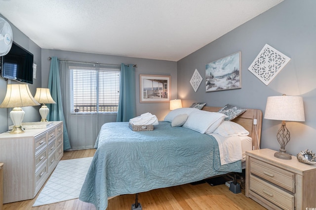 bedroom with light hardwood / wood-style flooring