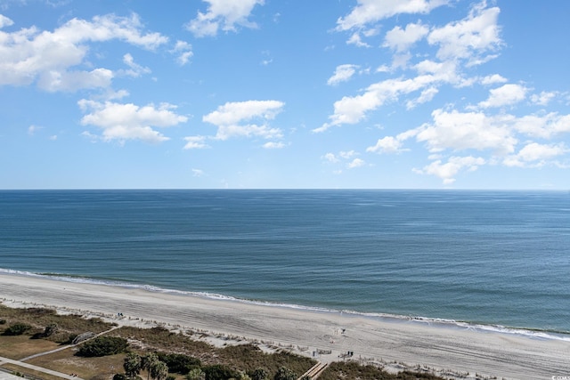 view of water feature with a view of the beach