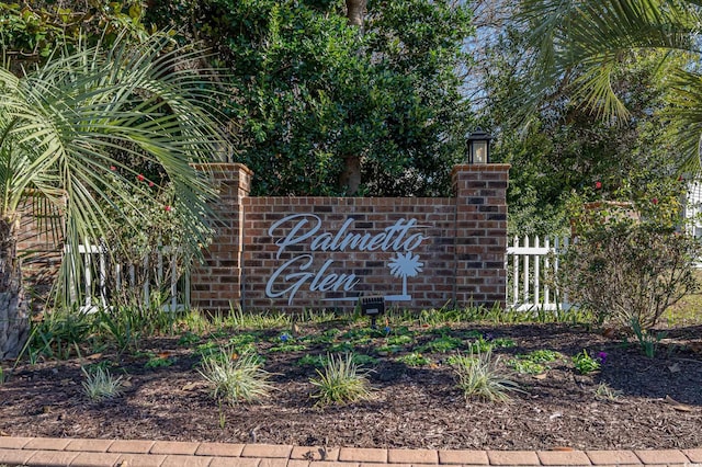 view of community sign