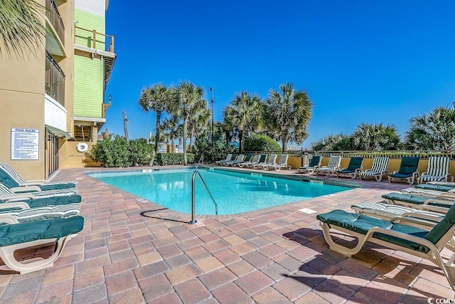 view of pool with a patio