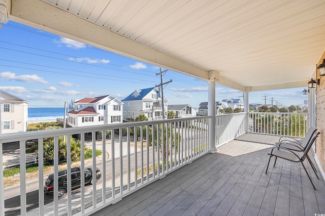 deck with a water view