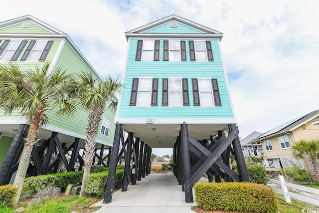 coastal home with a carport