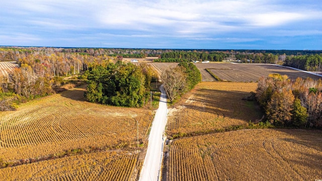 birds eye view of property with a rural view