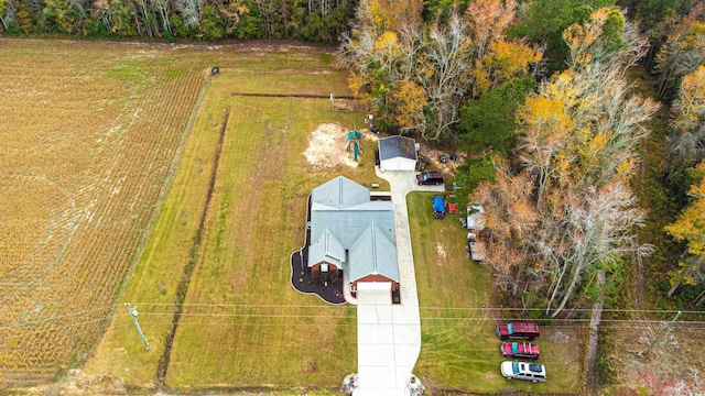 bird's eye view featuring a rural view