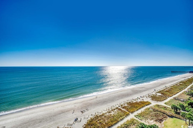 property view of water with a view of the beach