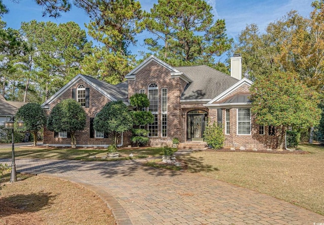 front of property featuring a front lawn