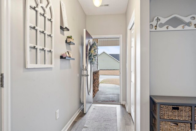 hall featuring dark hardwood / wood-style flooring