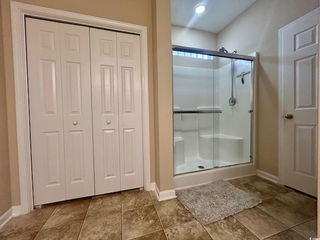 bathroom with an enclosed shower