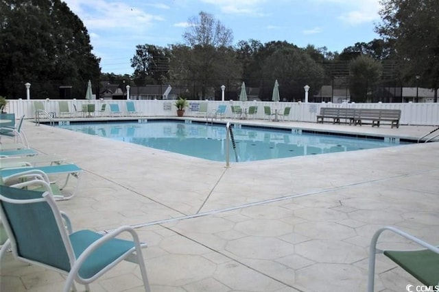 view of pool with a patio