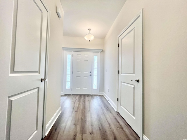 entrance foyer featuring light hardwood / wood-style floors