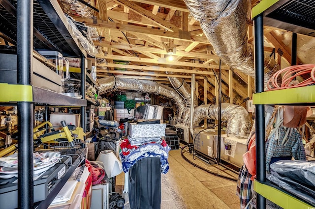 view of unfinished attic