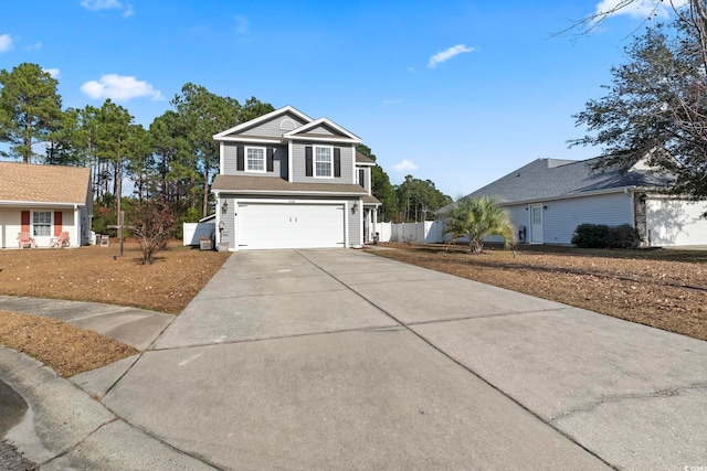 view of property featuring a garage