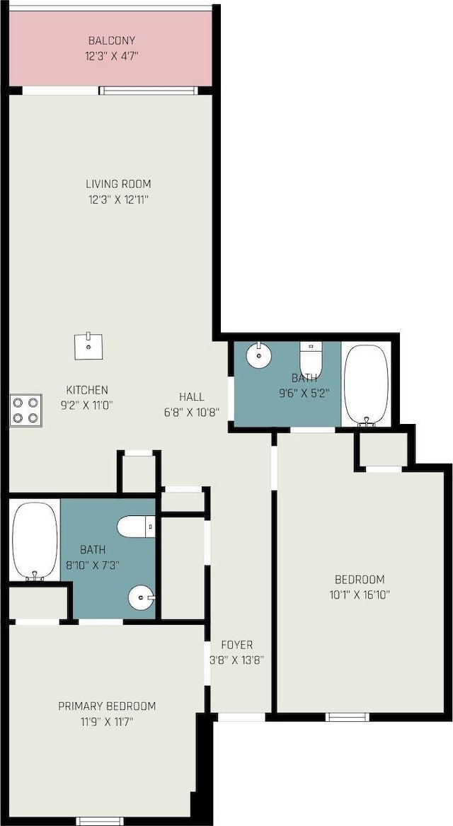 2701 S Ocean Blvd Unit 1808, North Myrtle Beach, SC 29582 - view of room layout