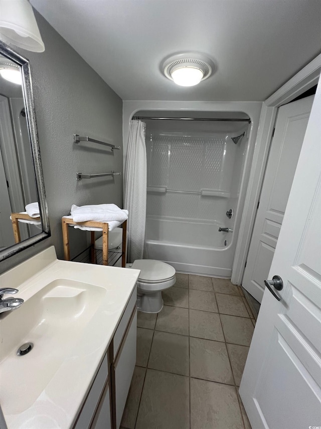 2701 S Ocean Blvd Unit 1808, North Myrtle Beach, SC 29582 - bathroom with vanity, shower / bath combo with shower curtain, and tile patterned flooring