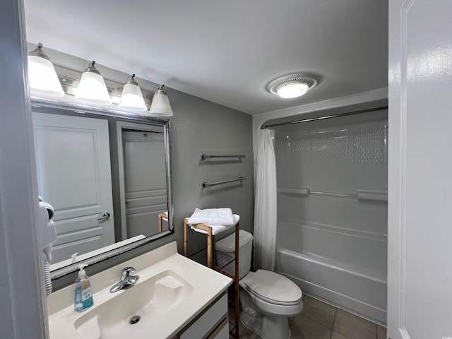 2701 S Ocean Blvd Unit 1808, North Myrtle Beach, SC 29582 - full bathroom featuring vanity, tile patterned floors, and shower / bath combo with shower curtain